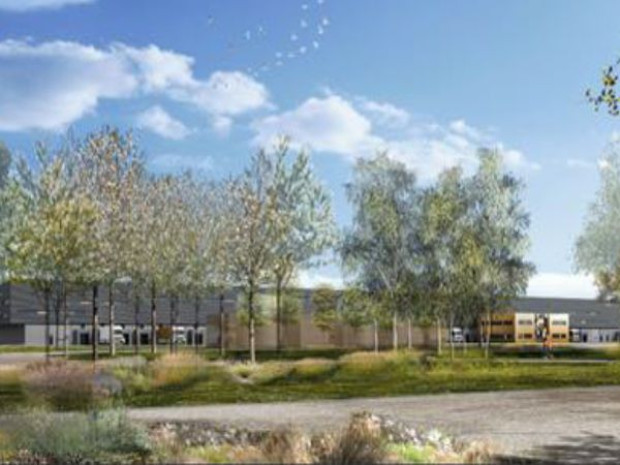 R&eacute;alisation du groupe Carrefour, sa plus grande plateforme logistique de France &agrave; Pourpry (Eure-et-Loir)
