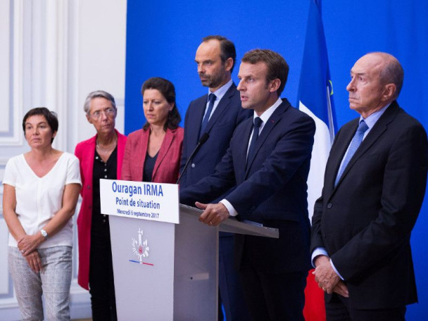 Emmanuel Macron &eacute;voque l\'ouragan Irma