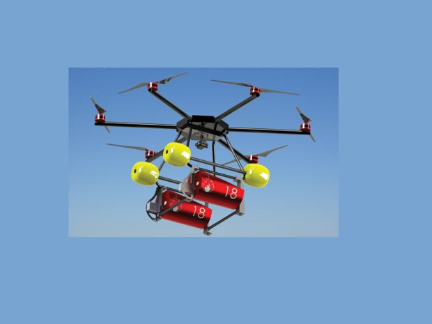 Drone bombardier d\'eau pour la lutte incendie