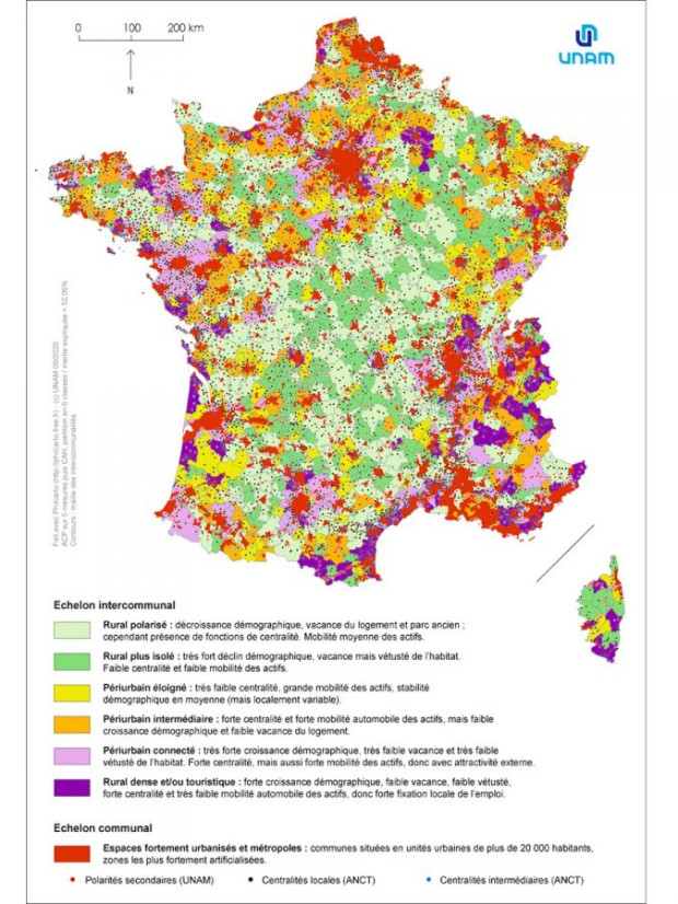 Carte des polarit&eacute;s urbaines