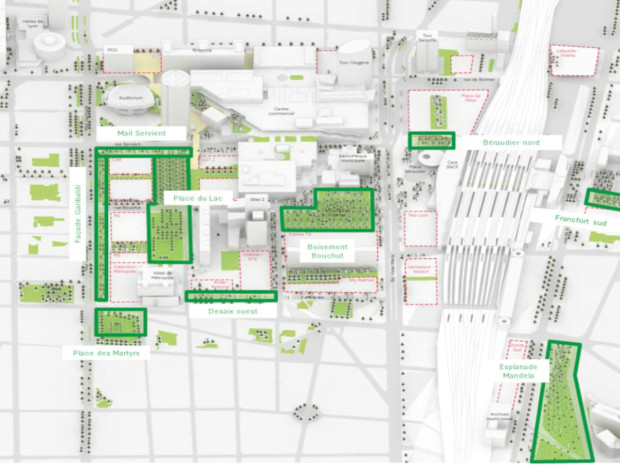 Principaux espaces publics &agrave; venir lyon