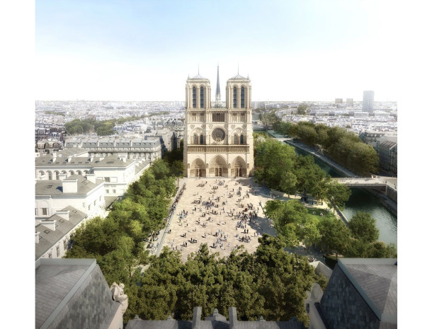 Vue aérienne du parvis