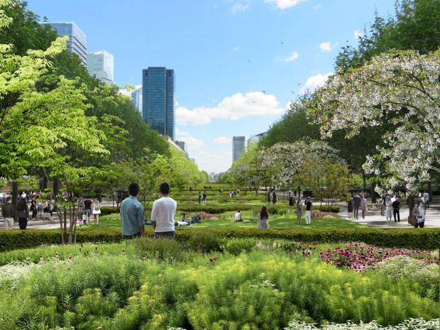 La D&eacute;fense projet Le Parc urbain v&eacute;g&eacute;talis&eacute;