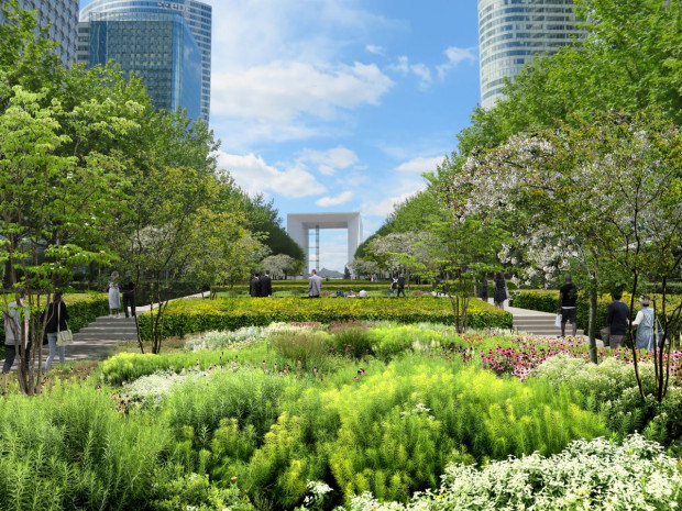 La D&eacute;fense projet Le Parc urbain v&eacute;g&eacute;talis&eacute;
