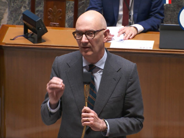 Roland Lescure, ministre de l\'Economie, lors des questions du gouvernement, &agrave; l\'Assembl&eacute;e nationale, le 25 novembre 2025.