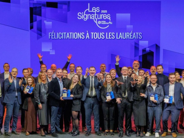 C&eacute;r&eacute;monie de remise des prix de la premi&egrave;re &eacute;dition des Signatures P&ocirc;le Habitat FFB 2025 le 28 novembre 2025