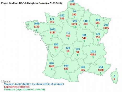 BBC effinergie carte France fin 2011