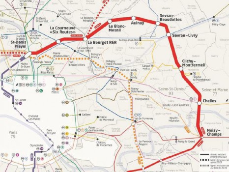 Carte ligne 16 Grand Paris