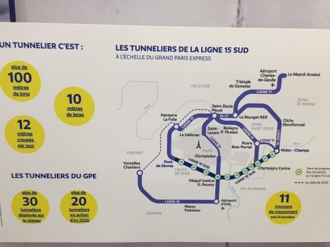 Les onze tunneliers de la ligne 15 sud