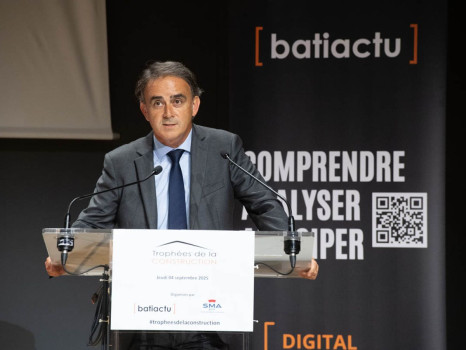 Vincent Gadonneix, CEO de Batiactu Groupe, le 4 septembre 2025 lors de la cérémonie de remise des Trophées de la construction 2025.