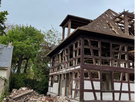 Chantier de restauration d\'une maison &agrave; Strasbourg