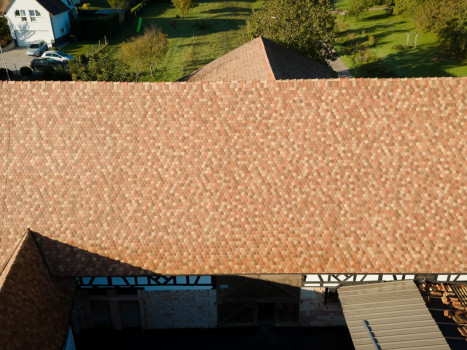 Chantier de r&eacute;novation corps de ferme Alsace 